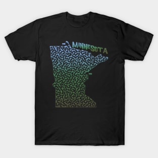 Minnesota State Outline Maze & Labyrinth T-Shirt